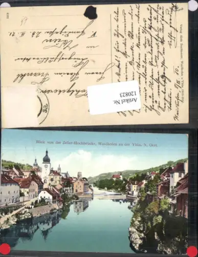 120823,Waidhofen a.d. Ybbs Blick v.d. zeller Hochbrücke Zell 1910