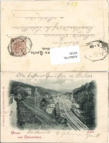 RAR Gruss aus Rekawinkel Pressbaum Bahnhof Station 1898 - 92181