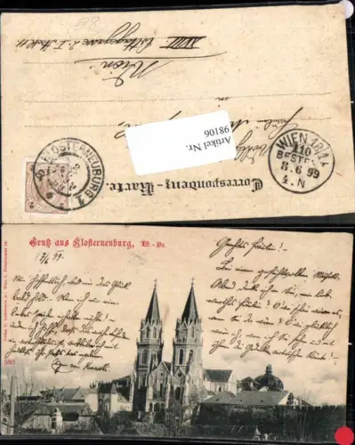 98106,Gruss aus Klosterneuburg b. Wien 1898
