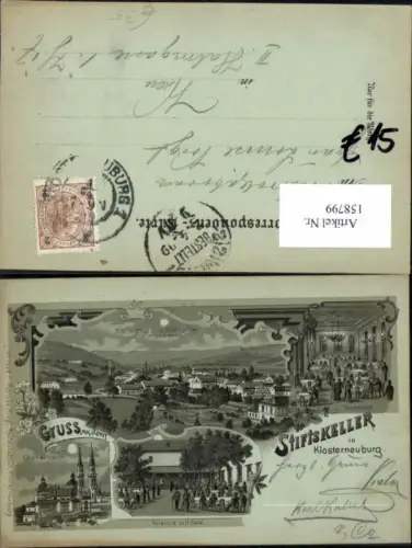 158799,Tolle Litho Stiftskeller Klosterneuburg Kierling Kierlingthal 1898