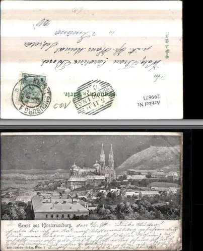299673,Gruß aus Klosterneuburg Totale m. Stift pub Schneider e Lux 4228