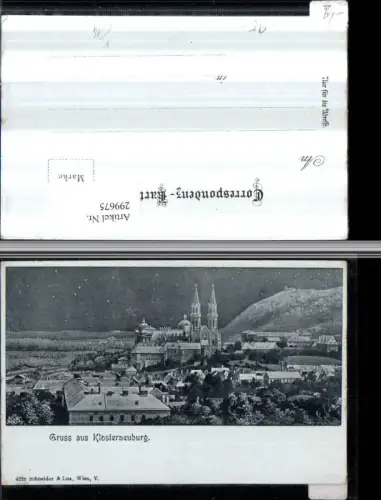 299675,Gruß aus Klosterneuburg Totale m. Stift pub Schneider e Lux 4228