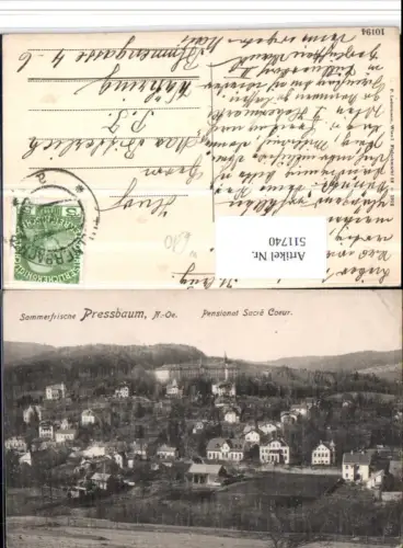 511740,Pressbaum Teilansicht m. Pensionat Sacre Coeur