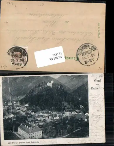 113852,Gruss aus Gutenstein Teilansicht 1898