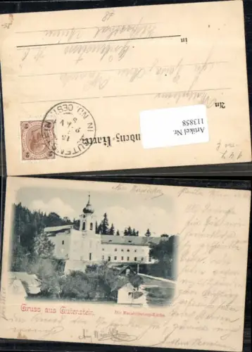 113858,Gruss aus Gutenstein Mariahilferberg Kirche 1897