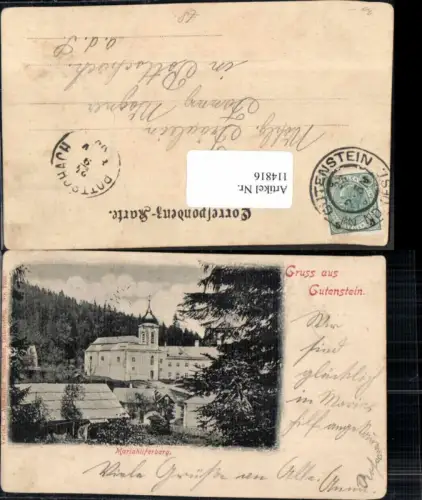114816,Gruss aus Gutenstein Mariahilferberg 1899