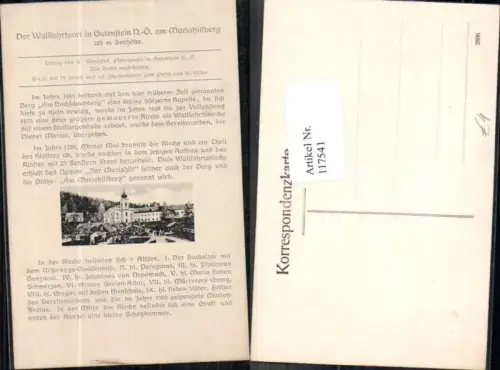 117541,Gutenstein Mariahilfberg m. Geschichte RAR
