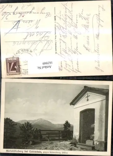 163949,Mariahilferberg b. Gutenstein geg. Schneeberg Ansicht Kapelle 1925