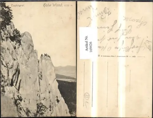 169426,Hohe Wand Stollhof Teufelsgrat Bergansicht m. Bergsteiger
