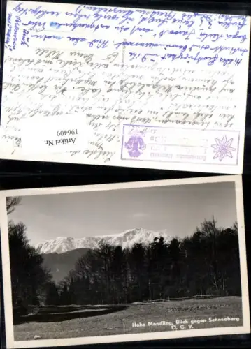 196409,Hohe Mandling Blick geg. d. Schneeberg b. Pernitz