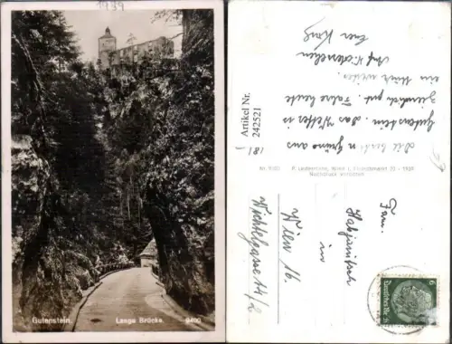 242521,Gutenstein Lange Brücke m. Burgruine