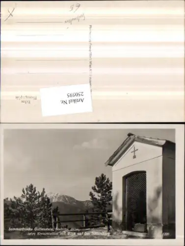 250595,Gutenstein letzte Kreuzstation Kapelle m. Blick auf d. Schneeberg