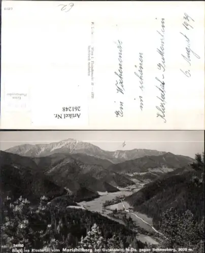261248,Blick ins Klostertal v. Mariahilfberg b. Gutenstein geg. Schneeberg Bergkulisse