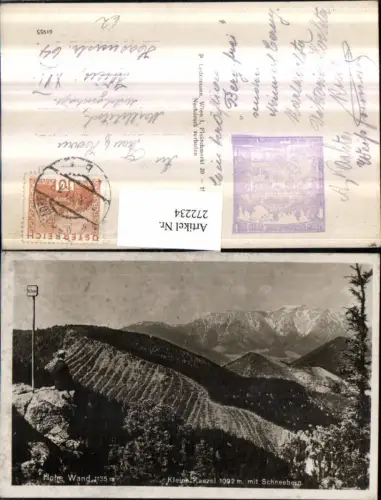 272234,Hohe Wand Kleine Kanzel m. Schneeberg Bergkulisse