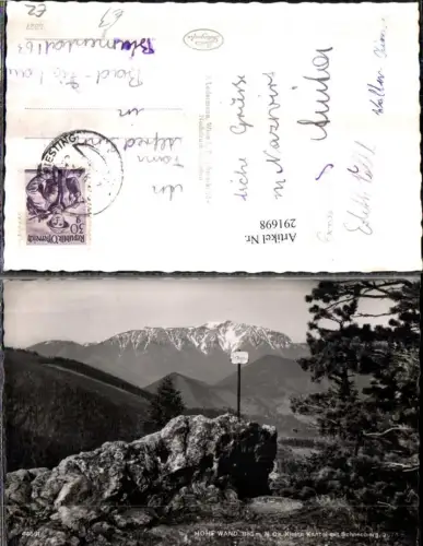 291698,Hohe Wand Kleine Kanzel m. Schneeberg Bergkulisse