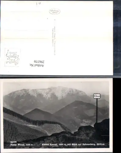 296370,Hohe Wand Kleine Kanzel m. Blick auf Schneeberg Bergkulisse