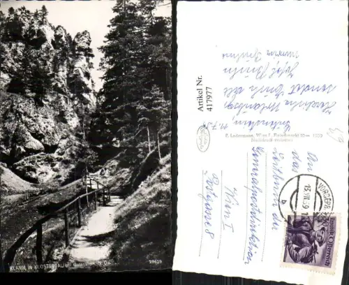 417977,Klamm im Klostertal b. Gutenstein Wegpartie