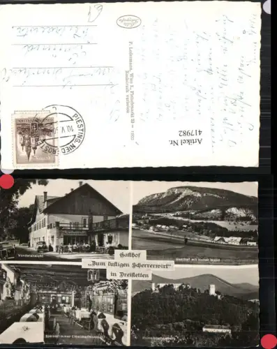 417982,Dreistetten b. Markt Piesting Gasthof Scherrerwirt Ruine Mehrbildkarte
