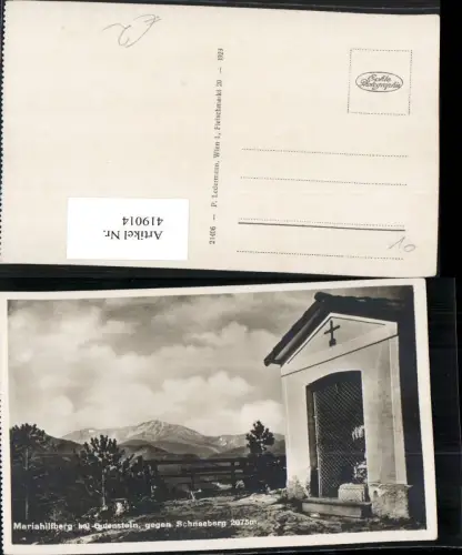 419014,Mariahilfberg b. Gutenstein Kapelle geg. Schneeberg Bergkulisse