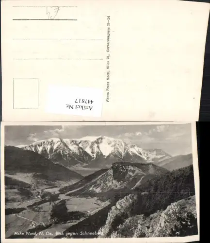 447817,Hohe Wand b. Stollhof geg. Schneeberg Bergkulisse