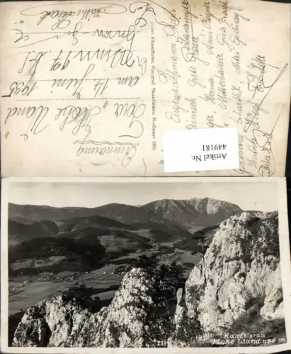 449181,Hohe Wand b. Stollhof Kanzelgrate Felsen Bergkulisse