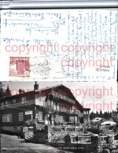 469015,Hohe Wand b. Stollhof Alpengasthof Pension Kohlröserlhaus