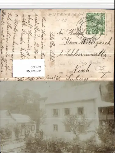 495329,Foto AK Gutenstein Haus Familie Alois Mennerich Menntrich