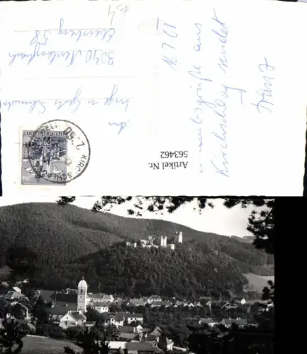 563462,Foto Ak Kirchschlag i. d. Buckeligen Welt m. Burgruine