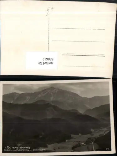 650612,Gutenstein Blick in das Klostertal m. Schneeberg
