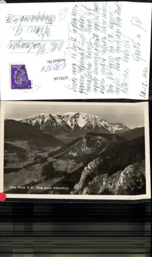 670124,Foto Ak Hohe Wand Blick geg. Schneeberg