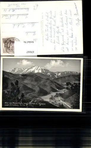 670167,Blick v. Mariahilfberg Gutenstein ins Klostertal geg. Schneeberg