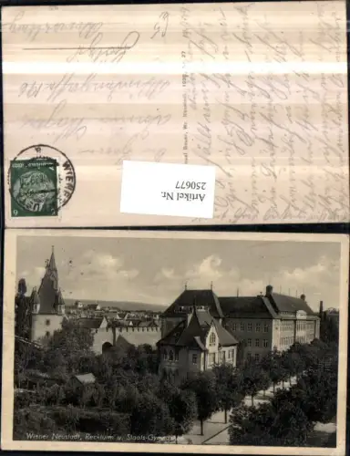 250677,Wiener Neustadt Reckturm Turm u. Staats-Gymnasium Schule