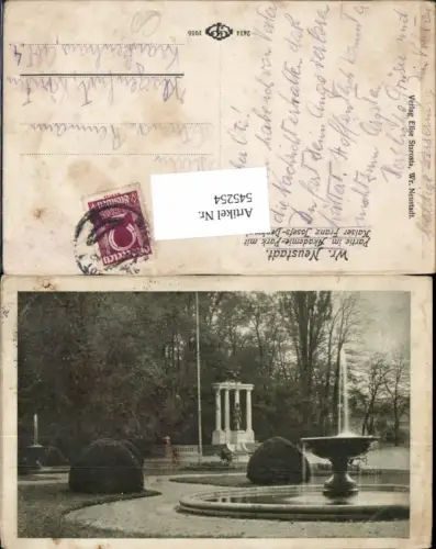 545254,Wiener Neustadt Partie im Akademie Park Kaiser Franz Josef denkmal