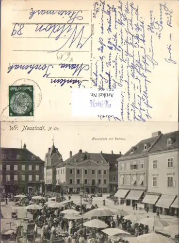 561496,Foto Ak Wiener Neustadt Hauptplatz m. Rathaus pub P. Ledermann 3058B