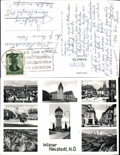 561505,Mehrbild Ak Wiener Neustadt Wasserturm Kirche