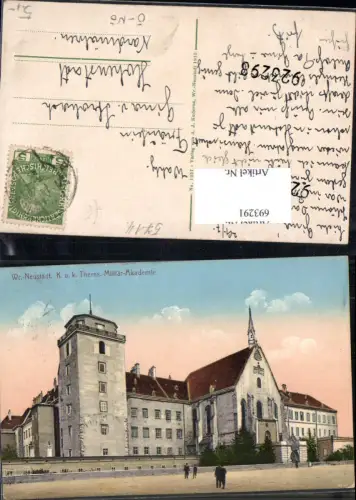 693291 Wiener Neustadt K. K. Theres. Militär Akademie gel Hohenstadt Nordmähren