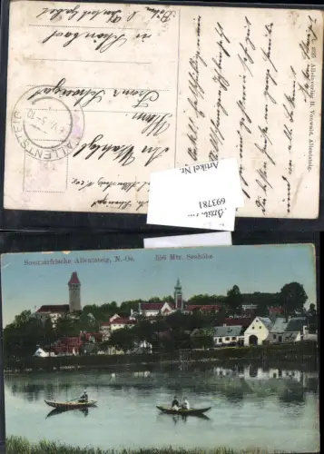 693781 Allentsteig Boot Teich gel Schönbach Böhmen Deutsch-Gabel