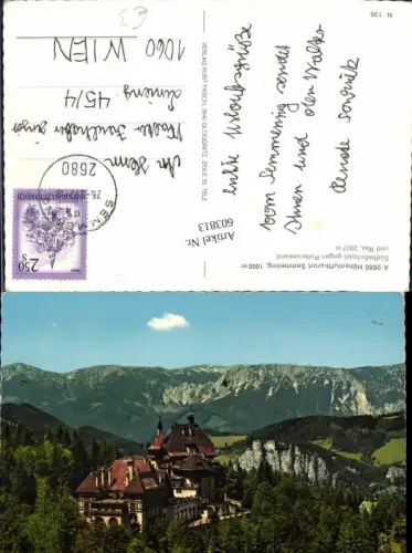 603813,Semmering Südbahnhotel geg. Polleroswand u. Rax