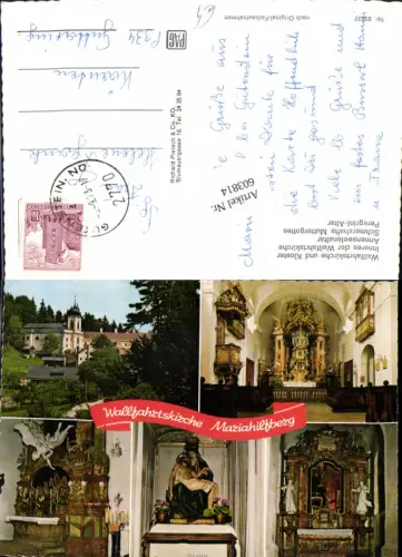 603814,Mehrbild Ak Wallfahrtskirche Mariahilfberg Armenseelenaltar Peregrini-Altar