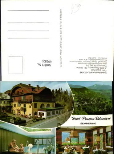 603822,Mehrbild Ak Semmering Hotel Pension Belvedere Hallenbad