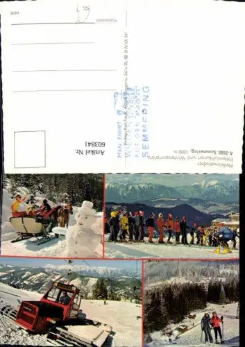 603841,Mehrbild Ak Semmering Wintersport Ski Schi Pistenraupe Pferdeschlitten Schlepplift