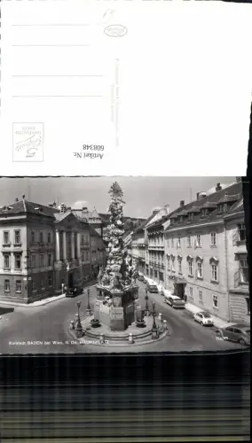 608348,Foto Ak Baden b. Wien Hauptplatz VW Käfer Auto