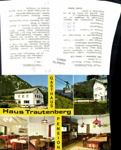 608415,Mehrbild Ak Reichenau a. d. Rax Haus Trautenberg Seilbahn Gondel