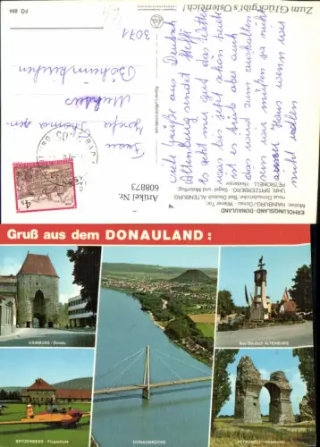 608873,Mehrbild Ak Hainburg Bad Deutsch-Altenburg Spitzerberg Heidentor Flugzeug pub Alpine Luftbild FÖ 854