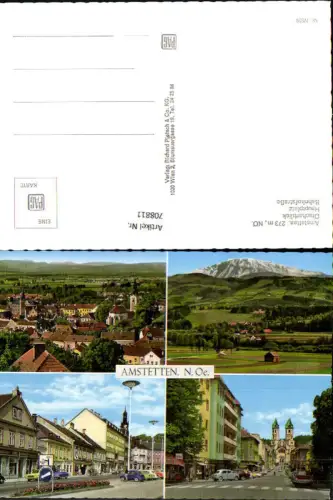708811 Mehrbild AK Amstetten Hauptplatz Blick zum Ötscher Bahnhofstraße VW Käfer