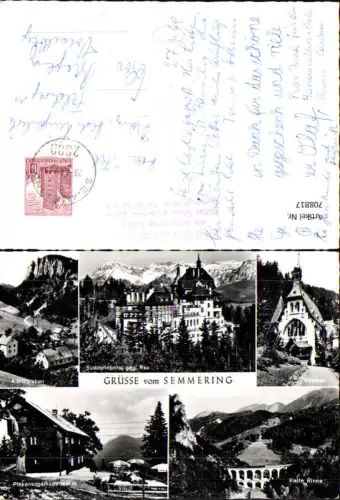 708817 Mehrbild AK Semmering Kircherl Kalte Rinne Adlitzgraben Südbahnhotel