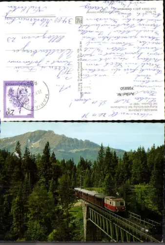 708850 Mitterbach am Erlaufsee Mariazellerbahn Kuhgrabenbrücke bei Erlaufklause mit Ötscher Eisenbahn