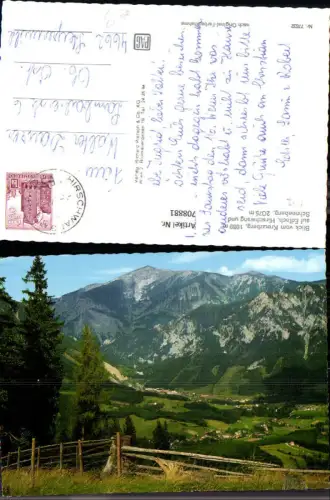 708881 Hirschwang a. d. Rax Blick v. Kreuzberg auf Edlach Hirschwang u. Schneeberg