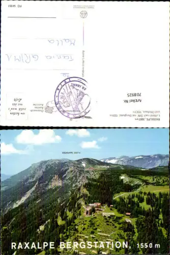 708925 Fliegeraufnahme Raxalpe Berghotel u. Ottohaus pub Alpine Luftbild FÖ 54951