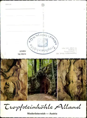 708929 Mehrbild AK Alland Tropfsteinhöhle Faltenvorhang Eingan Lunge u. Herz